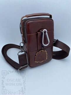 Кожаная мужская сумка через плечо, на ремень Oscar