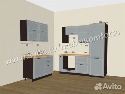 Кухня Глетчер-03 Гейнсборо Силк 1.2/2 метра