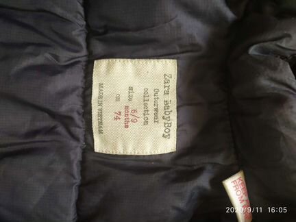Куртка zara 74 см