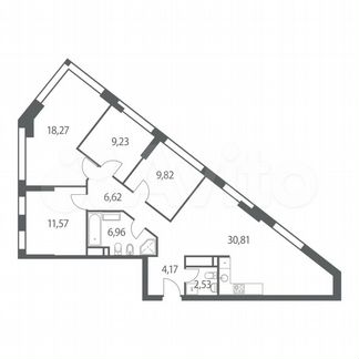 4-к квартира, 100 м², 28/51 эт.