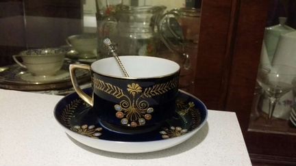 Чайная пара Гарднер кобальт Русский стиль