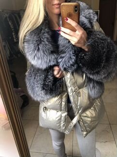 Пуховик с чернобуркой