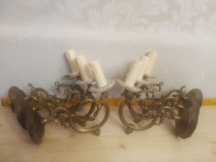 Шесть бра бронза с ониксом