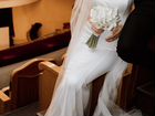 Атласное свадебное платье в пол, со шлейфом