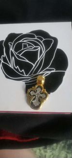 Крест с позолотой, ювелирное изделие 