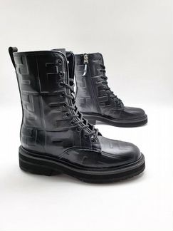 Берцы сапоги ботинки черные белые фенди