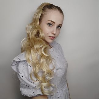 Хвост в оттенке блонд