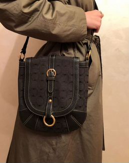 Сумка черная Domani через плечо натуральная кожа