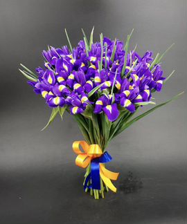 Букет из ирисов 15 шт доставка 24/7 Москва