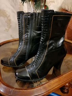 Новые турецкие кожаные сапожки (полусапожки)