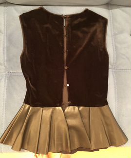 Бархатный топ с баской zara