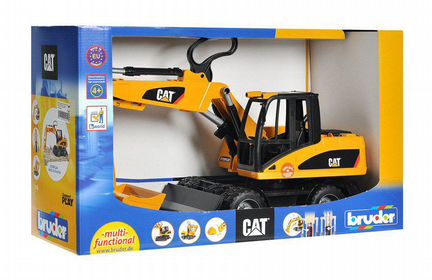 Экскаватор колёсный Bruder CAT с отвалом (02-445)