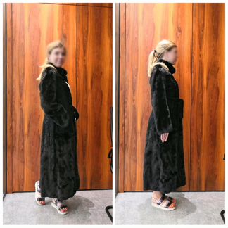 Шуба натуральная норка + свакара длинная