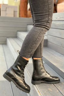 Женские ботинки С мехом dior - black