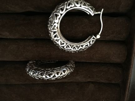 Продам серебряные серьги-кольца