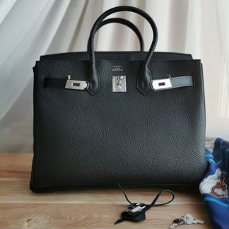 Женская сумка hermes черная 35 см