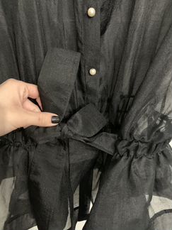 Блузка из органзы черная