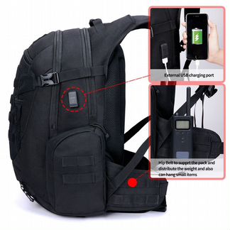 Тактический рюкзак kalidi 40 L. black