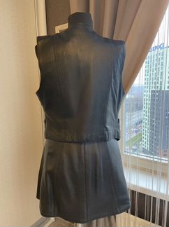 Юбка и жилет из натуральной кожи