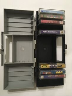 Чехол кофр для аудиокассет пластик серый