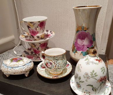 Фарфор ваза шкатулка чайная пара масленка / лимонн