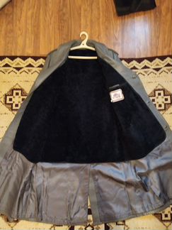 Пальто мужское кожаное с подстежкой