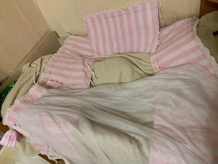 Комплект балдахин и бортики в детскую кроватку