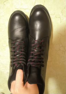 Ботинки кожаные зимние чёрные 38