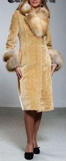 Шуба овчина Luxury с Лисой