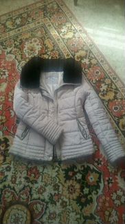 Куртка зима, теплая с красивым золотисто бежевым ц