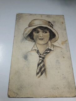 Открытка Девушка в шляпе 2