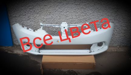 Бампер renault logan 2 белый лед