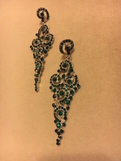 Серьги Индийские зелёные