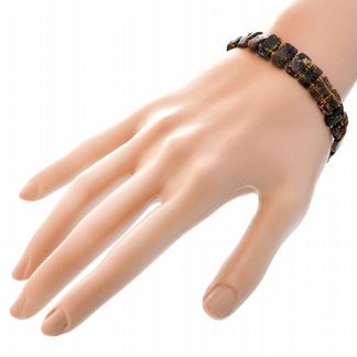 Янтарь натуральный Браслет ч/з бисер