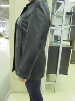 Куртка-пиджак, нат. черная кожа, р.48-50