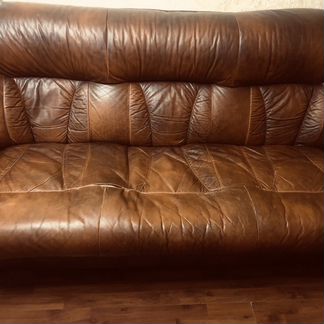 Диван+два кресло из натуральной кожи