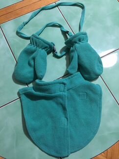 Флисовая манишка и варежки р.74/86 cool club